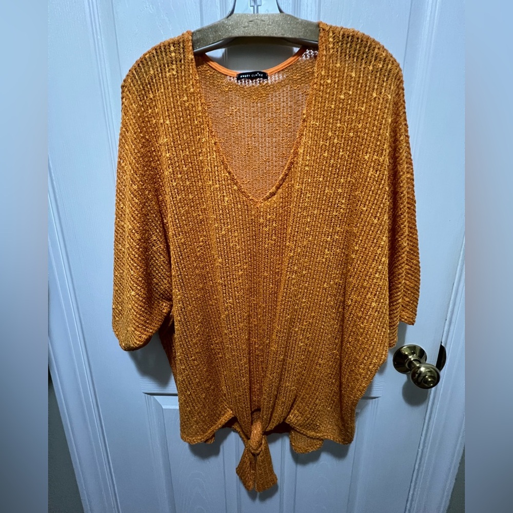 Sweet Claire Orange Knit Top